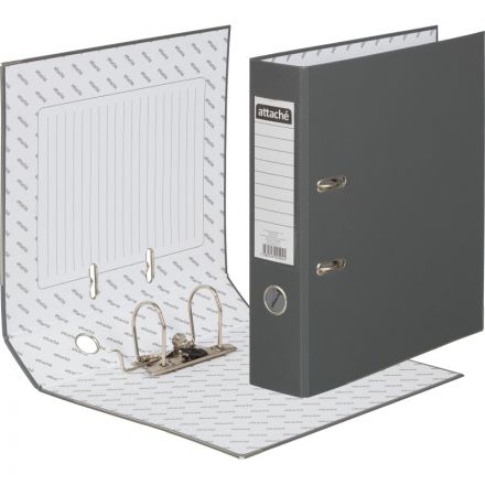 Папка-регистратор 75мм Attache А4, св-коричневая, тиснение кожа, метал угол