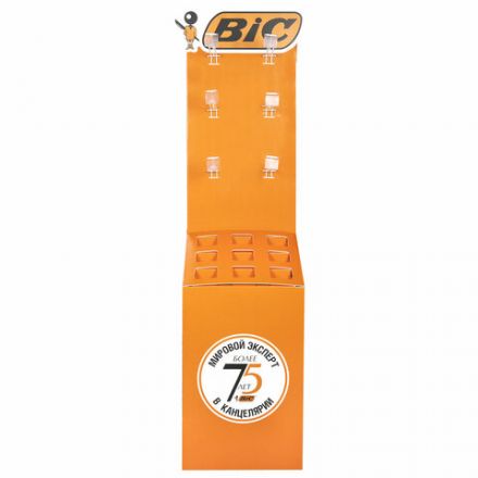 Стойка напольная для размещения товара BIC, 180х40х40 см, 9 отделений, 6 крючков, БЕЗ НАПОЛНЕНИЯ, 504158 Стойка напольная для размещения товара BIC, 180х40х40 см, 9 отделений, 6 крючков, БЕЗ НАПОЛНЕНИЯ, 504158