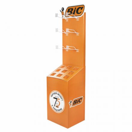 Стойка напольная для размещения товара BIC, 180х40х40 см, 9 отделений, 6 крючков, БЕЗ НАПОЛНЕНИЯ, 504158 Стойка напольная для размещения товара BIC, 180х40х40 см, 9 отделений, 6 крючков, БЕЗ НАПОЛНЕНИЯ, 504158
