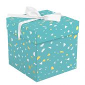 Коробка складная подарочная MESHU "Terrazzo", (15*15*15см), с лентой, отд фольгой Коробка складная подарочная MESHU "Terrazzo", (15*15*15см), с лентой, отд фольгой