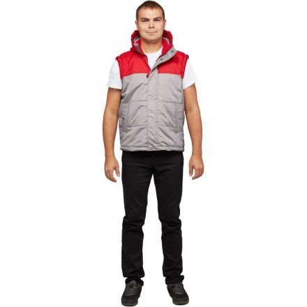 Жилет утепленный цв. серый/красный р. 54/170-176