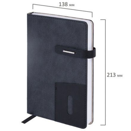 Ежедневник недатированный А5 138х213 мм BRAUBERG "Cowboy", под кожу, застежка 160 л., черный, 116200 Ежедневник недатированный А5 138х213 мм BRAUBERG "Cowboy", под кожу, застежка 160 л., черный, 116200