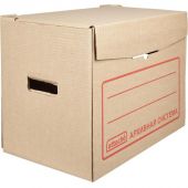Короб архивный микрогофрокартон бурый 335x265х400 мм