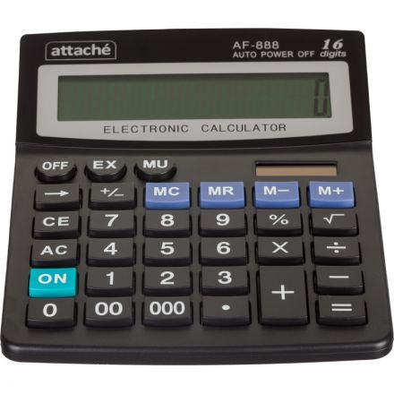 Калькулятор настольный Attache AF-888 16 разрядный черный 210x165x48 мм Калькулятор настольный Attache AF-888 16 разрядный черный 210x165x48 мм