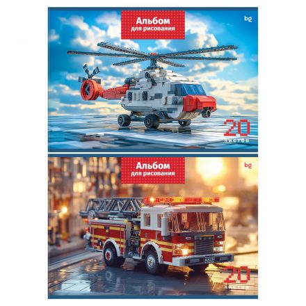 Альбом для рисования 20л., А4, на скрепке BG "Конструктор" Альбом для рисования 20л., А4, на скрепке BG "Конструктор"