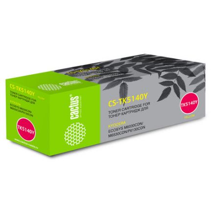 Тонер-картридж CACTUS (CS-TK5140Y) для KYOCERA Ecosys M6030cdn/M6530cdn, желтый, ресурс 5000 стр. Тонер-картридж CACTUS (CS-TK5140Y) для KYOCERA Ecosys M6030cdn/M6530cdn, желтый, ресурс 5000 стр.