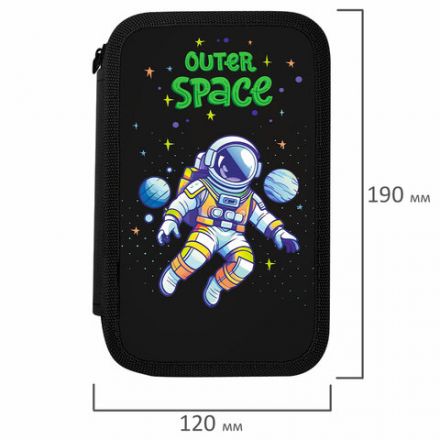 Пенал ПИФАГОР, 3 отделения, ламинированный картон, 19х11 см, "Outer space", 273488 Пенал ПИФАГОР, 3 отделения, ламинированный картон, 19х11 см, "Outer space", 273488