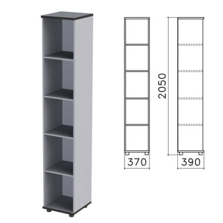 Шкаф (стеллаж) "Монолит", 370х390х2050 мм, 4 полки, цвет серый, КМ45.11 Шкаф (стеллаж) "Монолит", 370х390х2050 мм, 4 полки, цвет серый, КМ45.11