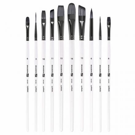 Кисти художественные набор 10 шт., синтетика, в ПВХ-пенале, № 1-10, BRAUBERG ART DEBUT, 201050 Кисти художественные набор 10 шт., синтетика, в ПВХ-пенале, № 1-10, BRAUBERG ART DEBUT, 201050