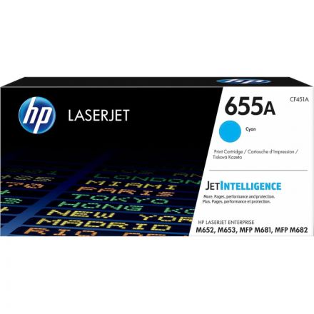 Картридж лазерный HP 655A CF451A гол. для M652n