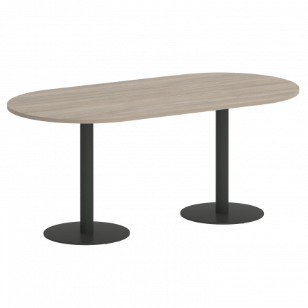 Home Office Стол овальный VR.SP-5-180.1 Дуб аттик/Антрацит металл 1800*900*753 Home Office Стол овальный VR.SP-5-180.1 Дуб аттик/Антрацит металл 1800*900*753
