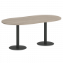 Home Office Стол овальный VR.SP-5-180.1 Дуб аттик/Антрацит металл 1800*900*753