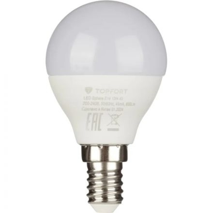 Лампа светодиодная Topfort E14 10W 4000K шар