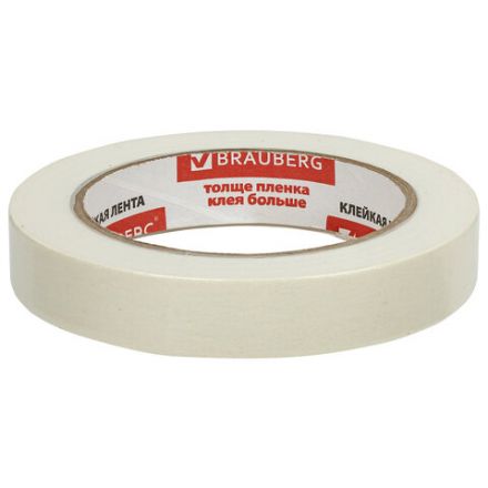 Клейкая лента малярная креппированная 19 мм х 50 м (реальная длина!), профессиональная, BRAUBERG, 228085 Клейкая лента малярная креппированная 19 мм х 50 м (реальная длина!), профессиональная, BRAUBERG, 228085