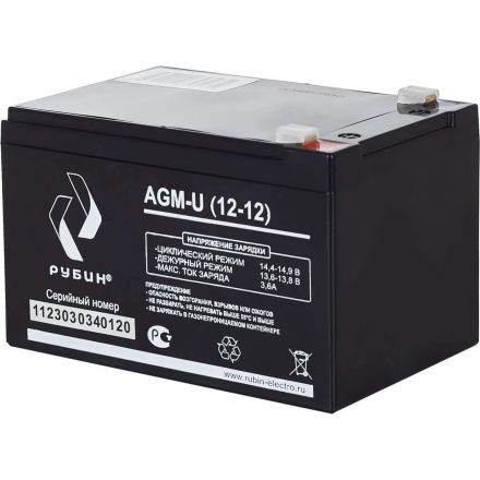 Батарея для ИБП Рубин 12V 12Ah AGM (РЭ-АКБ1212)