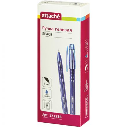 Ручка гелевая Attache Space синяя (толщина линии 0.5 мм) Ручка гелевая Attache Space синяя (толщина линии 0.5 мм)