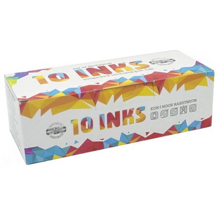 Тушь акриловая плакатная KOH-I-NOOR флакон 20г х 10цв/наб,карт 01417S1001KK