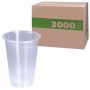 Стакан одноразовый БЮДЖЕТ 200 мл, КОМПЛЕКТ 3000 шт. (30 упаковок по 100 шт.), прозрачные, ПП