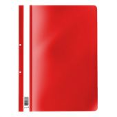 Скоросшиватель пластиковый с перфорацией STAFF, А4, 100/120 мкм, красный, 271718