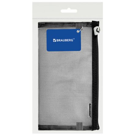 Пенал-конверт BRAUBERG, сетка, 22x10 см, черный, 272237 Пенал-конверт BRAUBERG, сетка, 22x10 см, черный, 272237