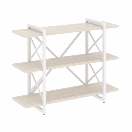 Loft Стеллаж на регулируемых опорах-3 полки VR.L-MST.O-3.8V Денвер светлый/Белый металл 1200*400*910