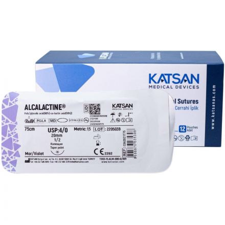 Шовный материал ALCALACTINE 4/0  20  1/2 TAPER POINT кол. 75 см уп/12 шт