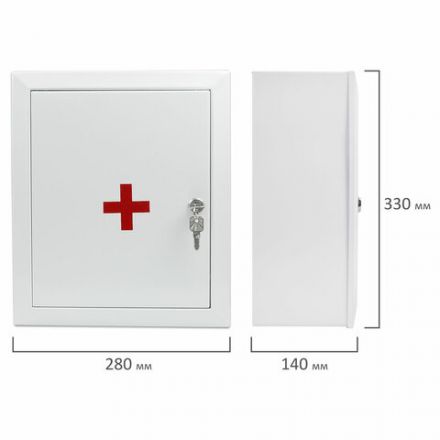 Шкафчик-аптечка металлический "Призма", навесной, 2 полки, ключевой замок, 330x280x140 мм Шкафчик-аптечка металлический "Призма", навесной, 2 полки, ключевой замок, 330x280x140 мм