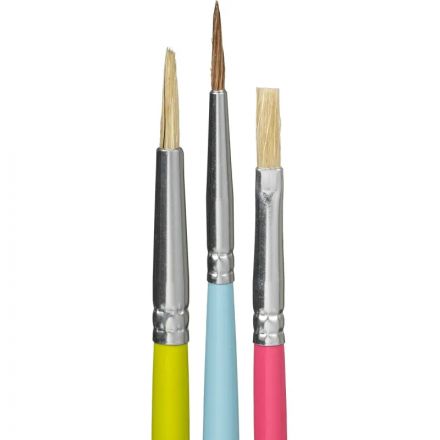 Набор кистей Комус Класс Максики щетина,пл(№4),кр(№3)коза,кр(№2),3шт,европ