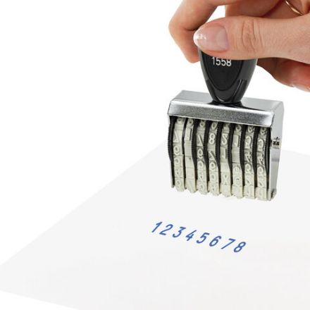 Нумератор ручной ленточный, 8 разрядов, оттиск 38х5 мм, TRODAT 1558, 86111 Нумератор ручной ленточный, 8 разрядов, оттиск 38х5 мм, TRODAT 1558, 86111