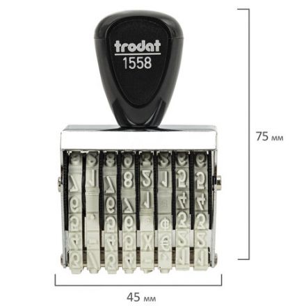 Нумератор ручной ленточный, 8 разрядов, оттиск 38х5 мм, TRODAT 1558, 86111 Нумератор ручной ленточный, 8 разрядов, оттиск 38х5 мм, TRODAT 1558, 86111