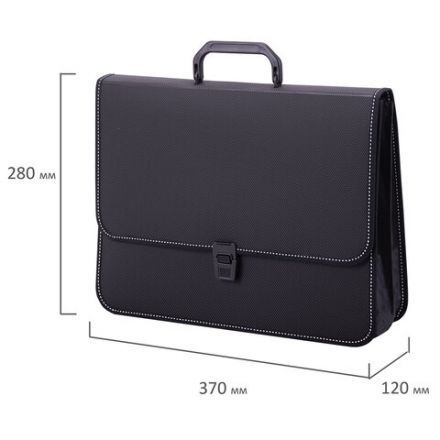 Папка-портфель пластиковая BRAUBERG "КОНСУЛ" А4 (370х280х120 мм), 2 отделения, фактура "бисер", черная, 223079 Папка-портфель пластиковая BRAUBERG "КОНСУЛ" А4 (370х280х120 мм), 2 отделения, фактура "бисер", черная, 223079