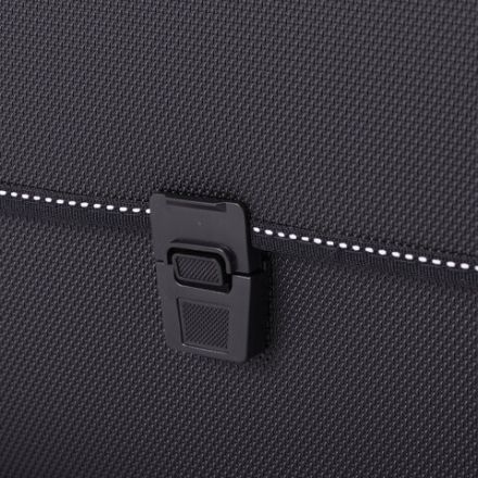 Папка-портфель пластиковая BRAUBERG "КОНСУЛ" А4 (370х280х120 мм), 2 отделения, фактура "бисер", черная, 223079