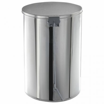 Ведро мусорное с педалью 20 литров, УСИЛЕННОЕ, кольцо под мешок, хром, нержавеющая сталь, ТИТАН Ведро мусорное с педалью 20 литров, УСИЛЕННОЕ, кольцо под мешок, хром, нержавеющая сталь, ТИТАН