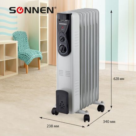 Обогреватель масляный ВЫСОКОЙ ЭФФЕКТИВНОСТИ SONNEN DFB-07BS, 1500 Вт, 7 секций, 5 МАСЛОКАНАЛОВ, 455312 Обогреватель масляный ВЫСОКОЙ ЭФФЕКТИВНОСТИ SONNEN DFB-07BS, 1500 Вт, 7 секций, 5 МАСЛОКАНАЛОВ, 455312