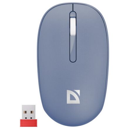 Мышь беспроводная DEFENDER Smart MM-396, 1600 dpi, 2 кнопки + 1 колесо-кнопка, оптическая, синяя, 52397