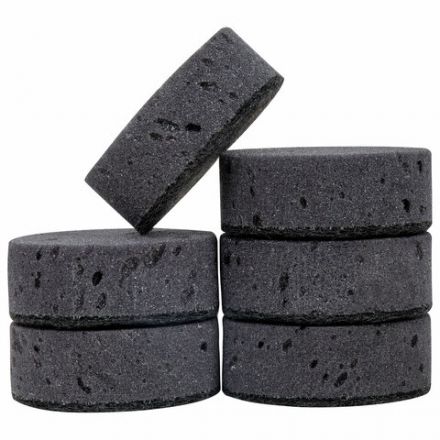 Губки для посуды 9,5х6,5х3,5 см, КОМПЛЕКТ 6 шт., OVAL BLACK, КРУПНОПОРИСТЫЙ поролон с абразивным слоем, LAIMA, 608649