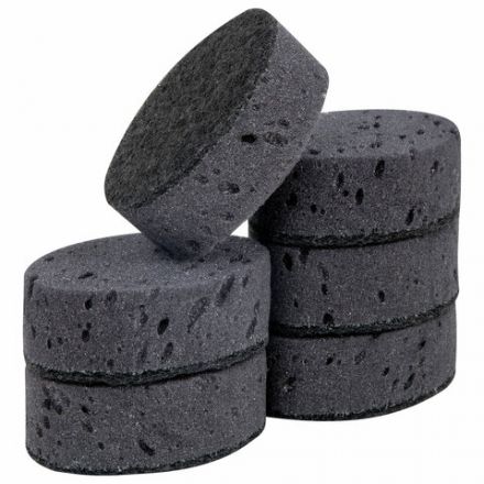 Губки для посуды 9,5х6,5х3,5 см, КОМПЛЕКТ 6 шт., OVAL BLACK, КРУПНОПОРИСТЫЙ поролон с абразивным слоем, LAIMA, 608649
