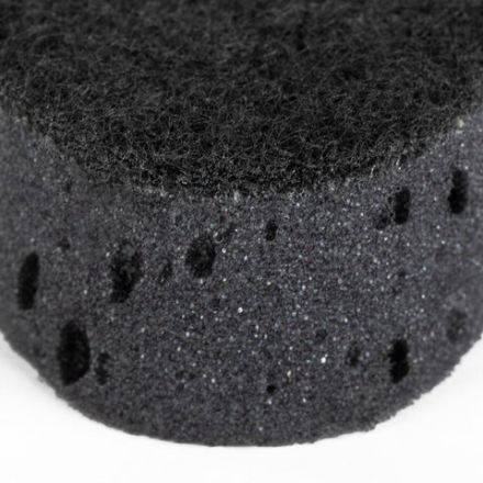 Губки для посуды 9,5х6,5х3,5 см, КОМПЛЕКТ 6 шт., OVAL BLACK, КРУПНОПОРИСТЫЙ поролон с абразивным слоем, LAIMA, 608649