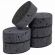 Губки для посуды 9,5х6,5х3,5 см, КОМПЛЕКТ 6 шт., OVAL BLACK, КРУПНОПОРИСТЫЙ поролон с абразивным слоем, LAIMA, 608649