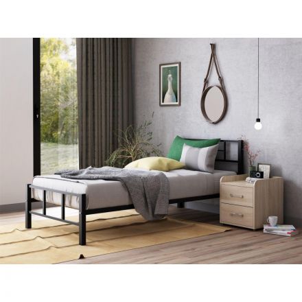 Кровать металлическая FM_Кадис одноярусная 198х96х80 черный