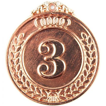 Медаль 3 место 50мм классическая бронза 283935