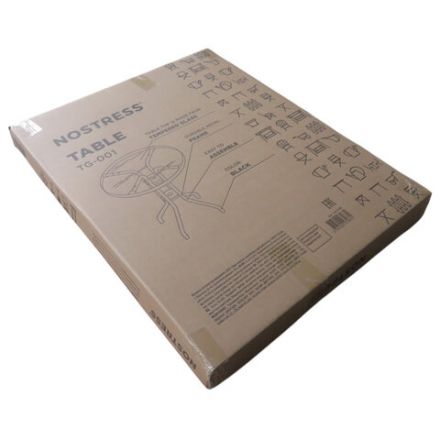 Стол круглый NOSTRESS (НОСТРЕСС) TG-001, стеклянная столешница, диаметр 60 см, металлический каркас, черный, 641936