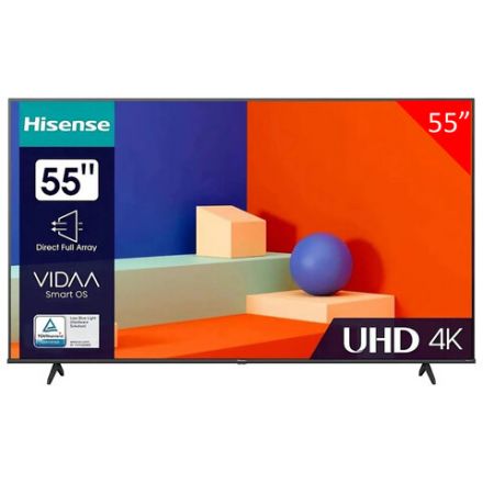 Телевизор HISENSE 55A6K, 55" (139 см), 3840x2160, 4K, 16:9, Vidaa, Wi-Fi, черный