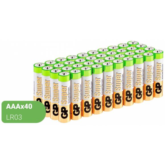 Батарейки GP мизинчиковые ААA LR03 (40 штук в упаковке)