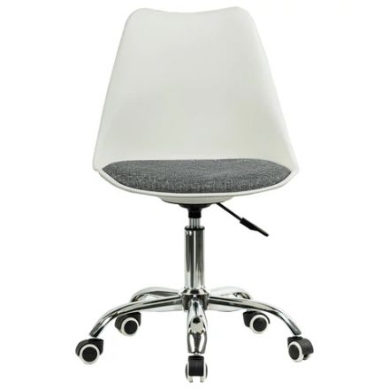 Кресло стул BRABIX "Eames MG-310 CH", хром, пластик белый, ткань серая, 532924 Кресло стул BRABIX "Eames MG-310 CH", хром, пластик белый, ткань серая, 532924