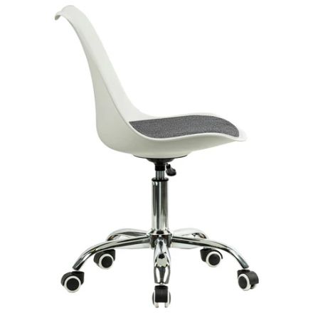 Кресло стул BRABIX "Eames MG-310 CH", хром, пластик белый, ткань серая, 532924 Кресло стул BRABIX "Eames MG-310 CH", хром, пластик белый, ткань серая, 532924