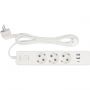 Удлинитель Power Cube, 3р/1.9м выкл.,3USB, 3.5кВт, 16А,3x1,0 белый(PC-5-2M)