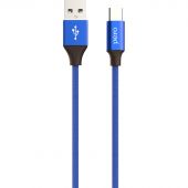 Кабель USB PERO DC-02 Type-C, 3А, 1м, синий