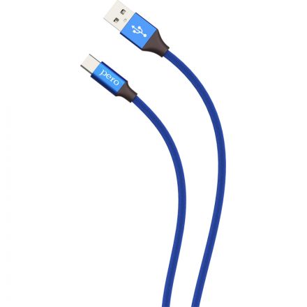 Кабель USB PERO DC-02 Type-C, 3А, 1м, синий