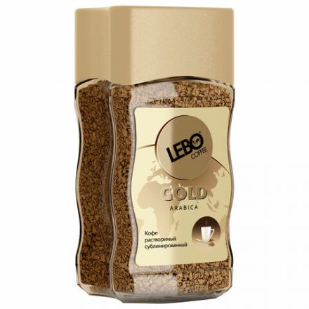 Кофе растворимый LEBO "Gold" 100 г, стеклянная банка, сублимированный Кофе растворимый LEBO "Gold" 100 г, стеклянная банка, сублимированный